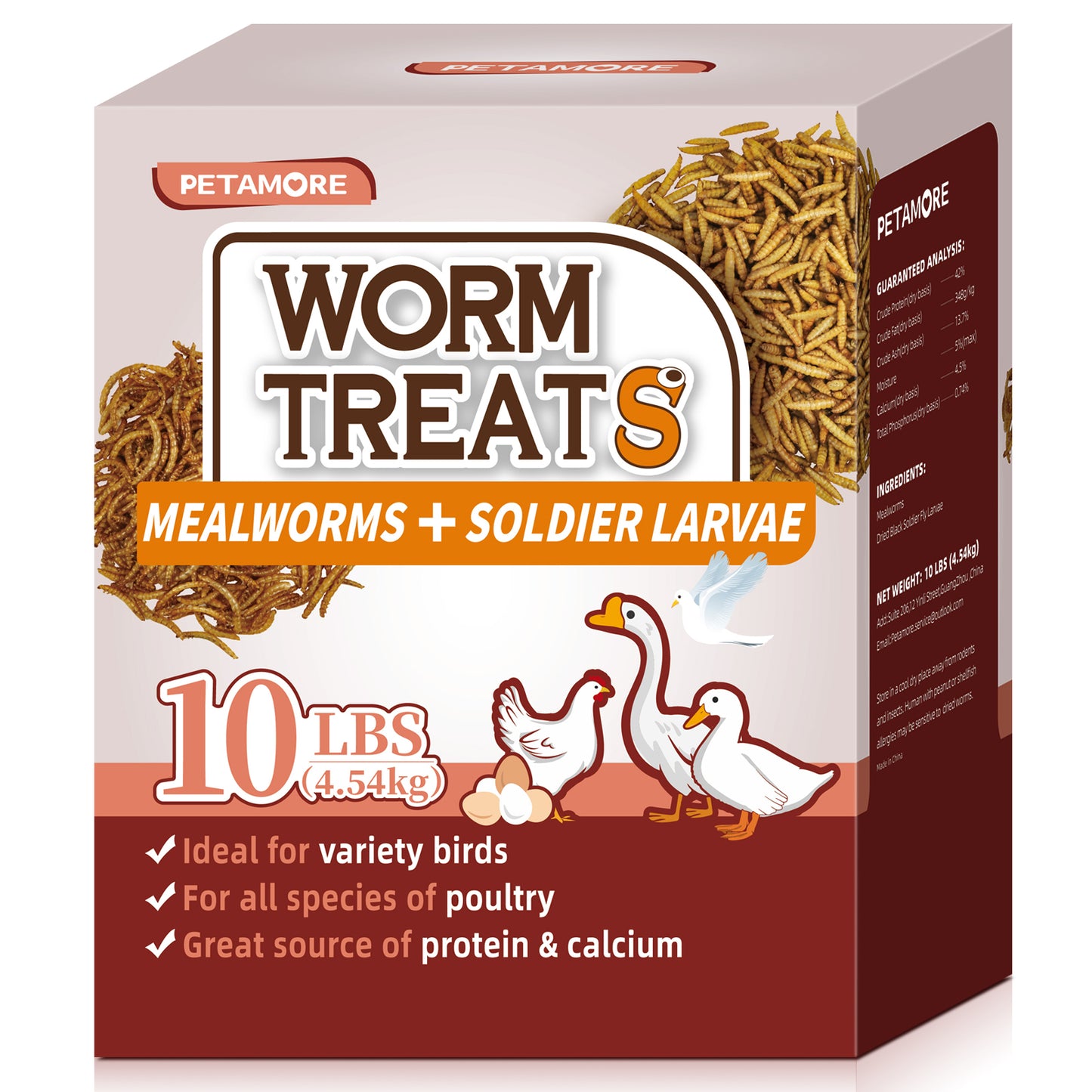 Dried Mealworms and Black Soldier Fly Larvae Mix Treats 10lbs